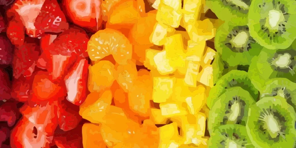 Australian seasonal fruits arranged in a colourful display